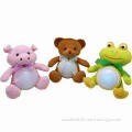 Battery-operated Novelty Flashing LED Night Lights in Shape of Plush Toys for Baby